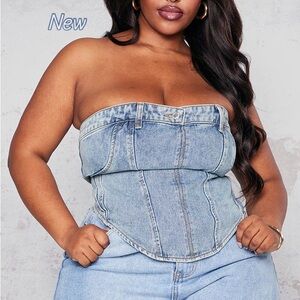 Denim Strapless Top